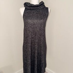 Express Gray Sheath Midi Dress with Cowl Neck